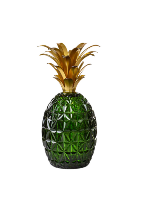 VASO MELISSA ANANAS VERDE  FOGLIA ORO MARIO LUCA GIUSTI GREEN