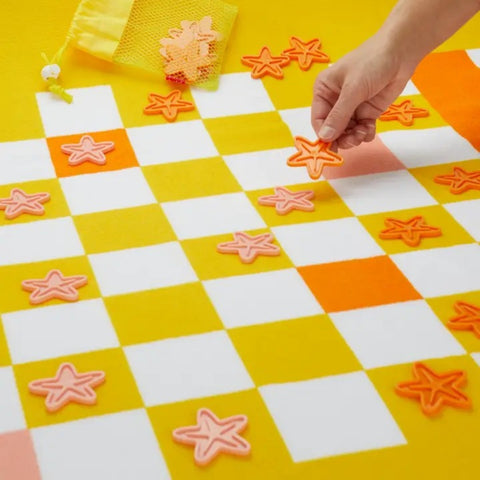 ASCIUGAMANO DA SPIAGGIA CON GIOCO TIC-TAC-TOE ART. 28271 GIALLO BALVI