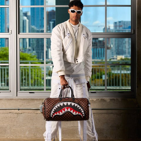 REISETASCHE DUFFLE SHARK IN PARIS WTF BUBBLE 910D9306NSZ BROWN SPRAYGROUND