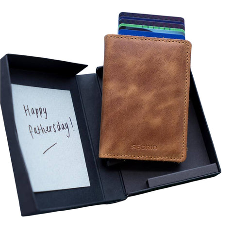 VINTAGE SLIMWALLET GELDBÖRSE COGNAC-BRAUN SECRID BRAUN