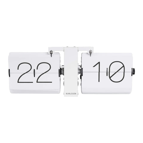 Flip Clock Uhr ohne Gehäuse matt 36 x 8,5 x 14 cm Box 32 KA5602WH Karlsson weiß