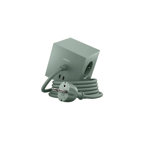 PRESA AVOLT SQUARE 1 USB C 1.8 METER OAK GREEN