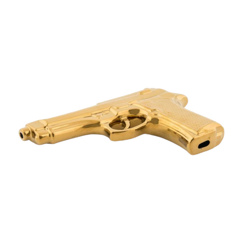 MY GUN PORZELLAN-BRIEFBESCHWERER LIMITIERTE EDITION 10414 SELETTI GOLD 