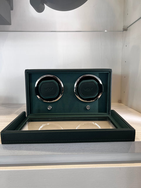 CUB DOPPEL-UHRENBEWEGER-BOX MIT ABDECKUNG ART. 461241 WOLF 1834 GRÜN 