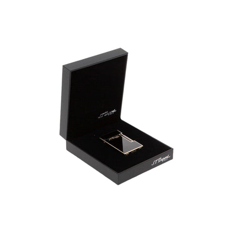 ST DUPONT L2 FEUERZEUG SCHWARZ GOLD LACKIERT 016884