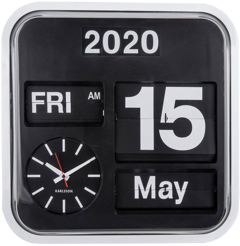 OROLOGIO WALL CLOCK BIG FLIP ART KA4203 KARLSSON WHITE