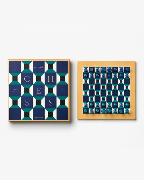 LACQUERED CHESS ATHENA ART. PW00691 PRINTWORKS BLUE