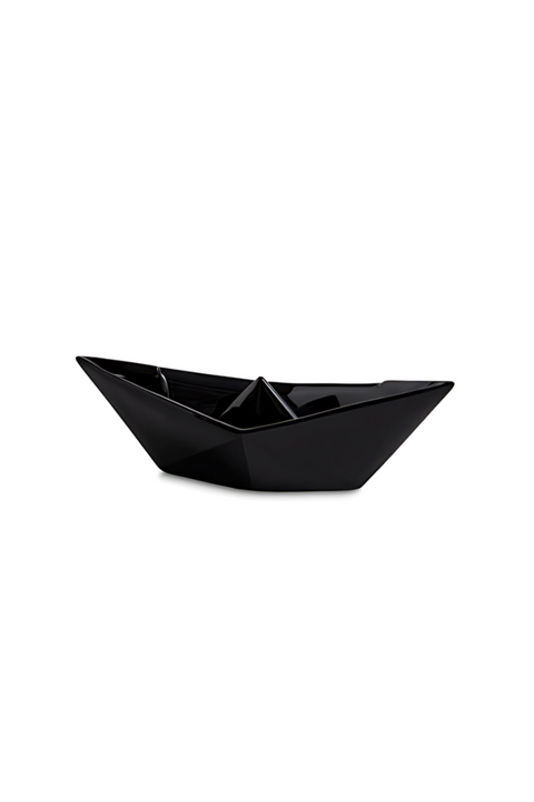 BARCHETTA ORIGAMI  PICCOLA NERO CERAMICHE CRESCENTINI ART. 2369