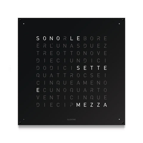 OROLOGIO CLASSIC 45X45 QT4  QLOCKTWO PANNELLO E BASE NERO BLACK