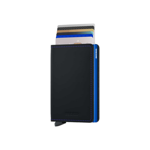 SLIMWALLET SECRID MATTSCHWARZ &amp; BLAU