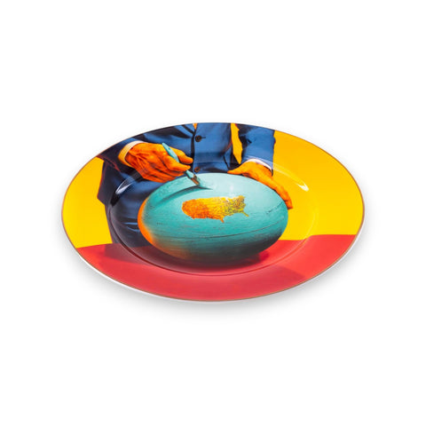 SELETTI GLOBE 16916 TOILETTENPAPIER-PORZELLANTELLER
