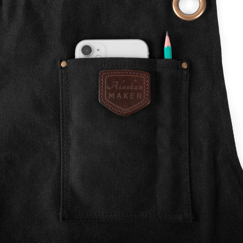 SCHWARZE SCHÜRZE AUS GEWACHSTEM CANVAS ART. 547NOIR-C ALASKAN MAKER