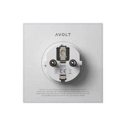 PRESA SQUARE 2 USB C GOTLAND GREY SOCKET F AVOLT