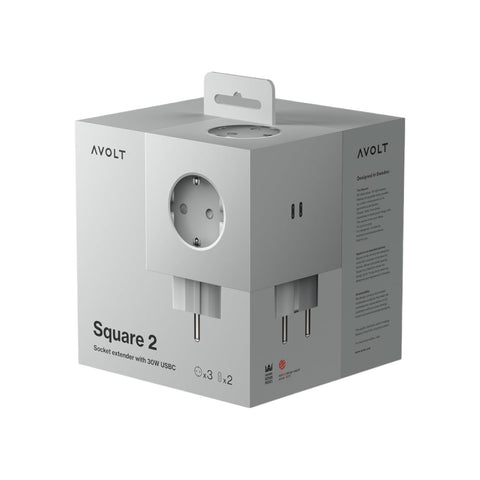 PRESA SQUARE 2 USB C GOTLAND GREY SOCKET F AVOLT