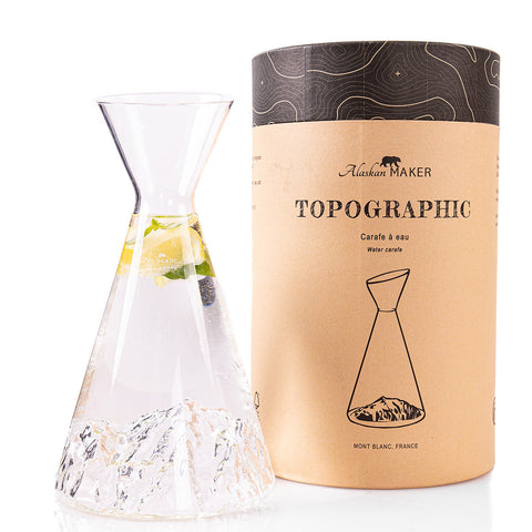 TOPOGRAPHIC CARAFE MONTE BIANCO ALAKAN MAKER TRANSPARENT
