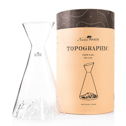 TOPOGRAPHIC CARAFE MONTE BIANCO ALAKAN MAKER TRANSPARENT