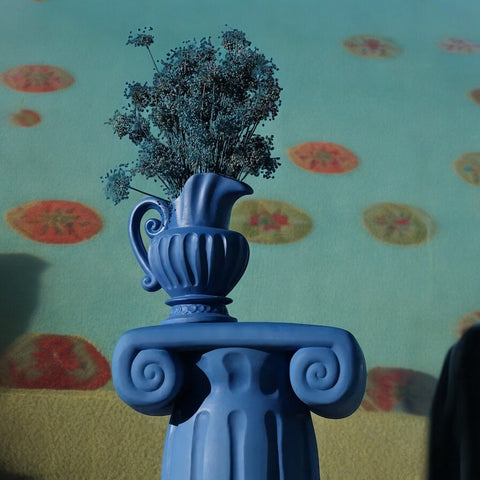 BLAUE TERRAKOTTA-VASE, KARAFFE, CM 23,5X19 H28 11508B SELETTI