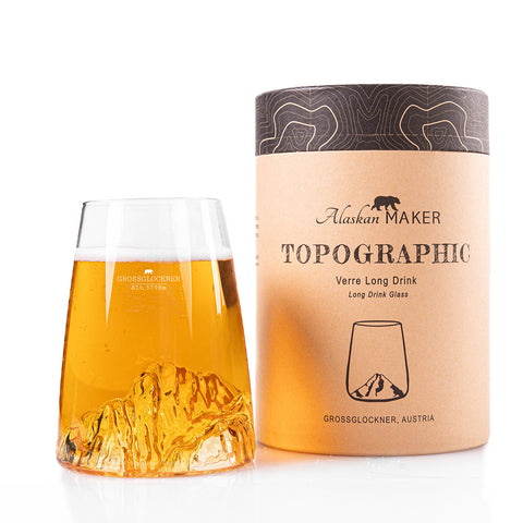 TOPOGRAPHIC BICCH LONG DRINK GROSSCL ART. TOPO-VD-GG ALASKAN MAKER TRANSPARENT