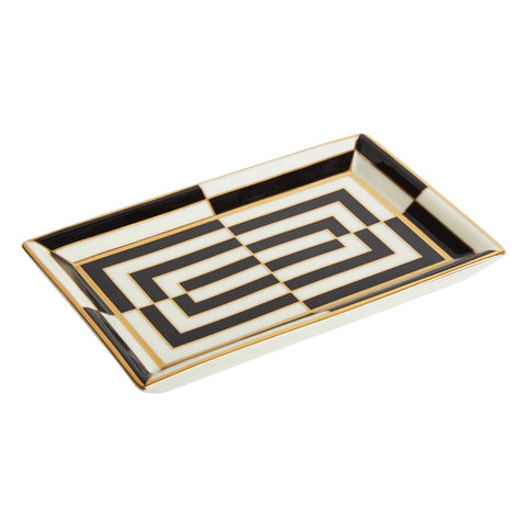JONATHAN ADLER OP ART RECHTECKIGES TABLETT SCHWARZ/WEISS 27287