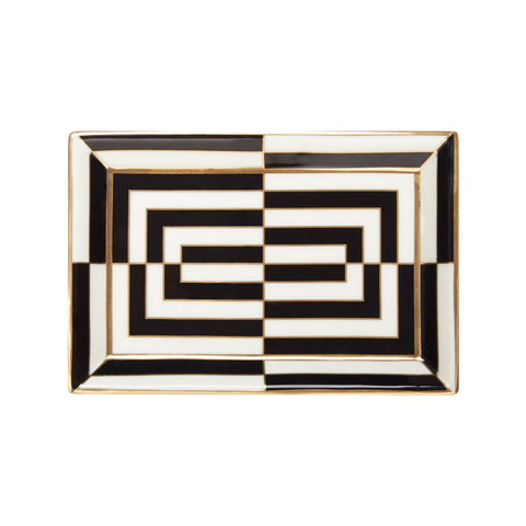 JONATHAN ADLER OP ART RECHTECKIGES TABLETT SCHWARZ/WEISS 27287
