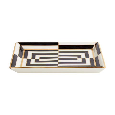 JONATHAN ADLER OP ART RECHTECKIGES TABLETT SCHWARZ/WEISS 27287