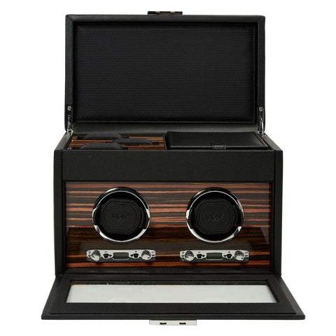 ROADSTER DOPPEL-UHRENBEWEGER UHRENBOX MIT AUFBEWAHRUNG 457256 WOLF SCHWARZ