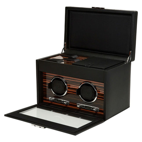 ROADSTER DOPPEL-UHRENBEWEGER UHRENBOX MIT AUFBEWAHRUNG 457256 WOLF SCHWARZ