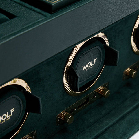 BRITISH RACING TRIPLE WATCH WINDER UHRENBOX 792341 WOLF 1834 GRÜN
