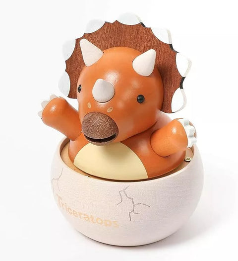 CARILLON BOX TRICERATOPS ART. 1036642 WOODERFULLIFE MUSIC  BROWN