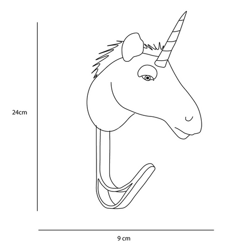 KLEIDERHAKEN MIT WEISSEM EINHORNKOPF ART. WS5054 WILD &amp; SOFT WHITE