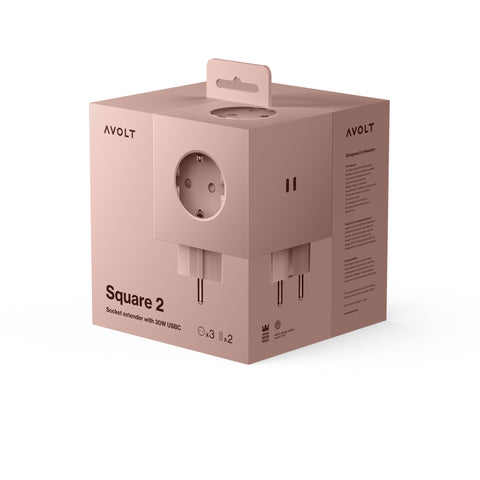 PRESA SQUARE 2 USB C NEW PINK SOCKET F AVOLT