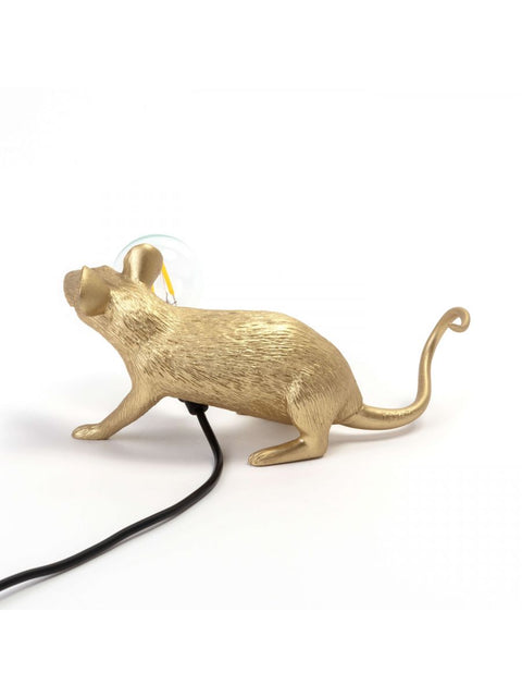 SELETTI LAMP MOUSE GOLD ART 15232