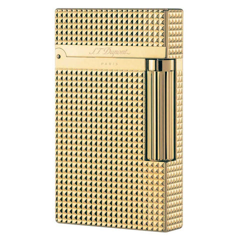 ST DUPONT LIGNE FEUERZEUG 2 DIAMANTKOPF GELBGOLD ART 016284 