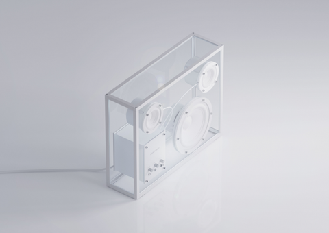 TRANSPARENTER WEISSER AUDIO-LAUTSPRECHER