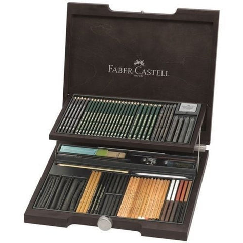 FABER CASTELL PITT MONOCHROME WOODEN CASE