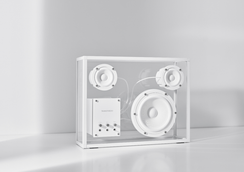 TRANSPARENTER WEISSER AUDIO-LAUTSPRECHER