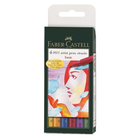 SET 6 PITT ARTIST PEN FABER CASTELL - GRUNDFARBEN
