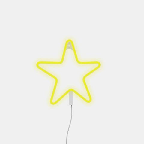 NEON-LED-LAMPE GINGA STAR 28X27 CM GELB