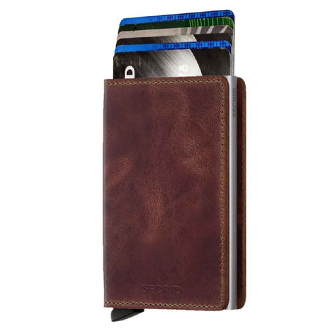 SLIMWALLET SECRID VINTAGE BRAUN