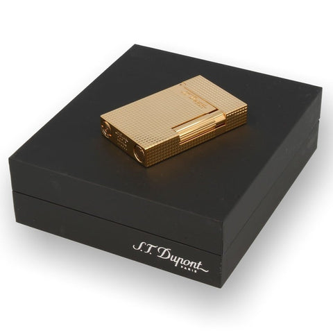 ST DUPONT LIGNE FEUERZEUG 2 DIAMANTKOPF GELBGOLD ART 016284 