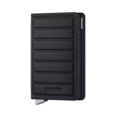 "SLIMWALLET SECRID EMBOSS LINES BLACK INOX" 