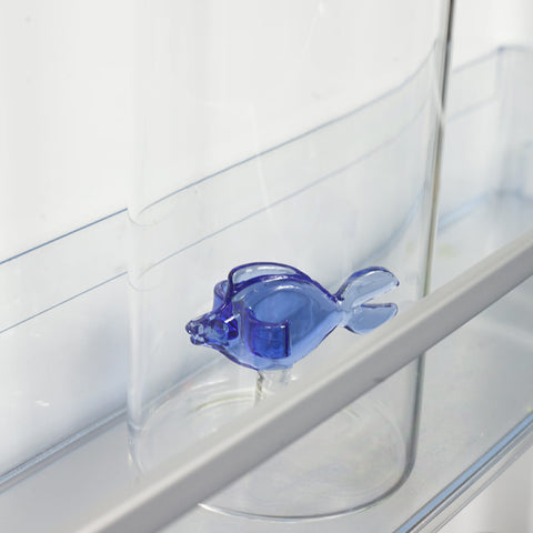 BALVI 1,2-Liter-Borosilikatglasflasche, blauer Fisch, 24619