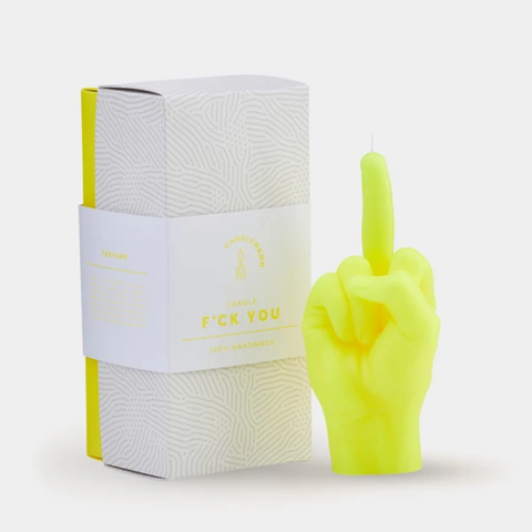 CANDELA  F*CK YOU NEON YELLOW CANDLEHAND