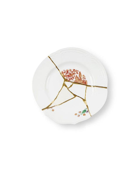 PIATTO PIANO SELETTI KINTSUGI PORCELLANA N1 ART 09611