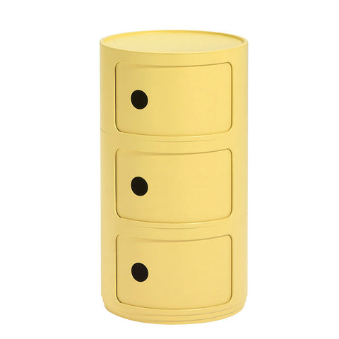 Kartell Gelber Bio 3-Element-Modul-Nachttisch