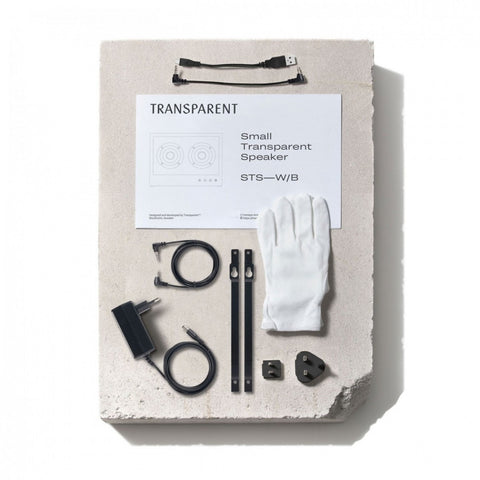 KLEINER TRANSPARENTER WEISSER AUDIO-LAUTSPRECHER