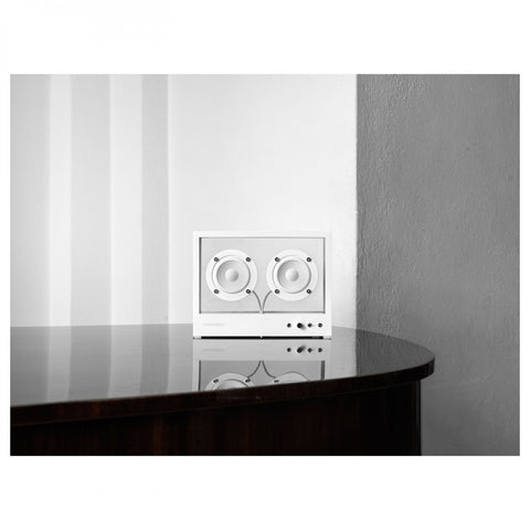 KLEINER TRANSPARENTER WEISSER AUDIO-LAUTSPRECHER