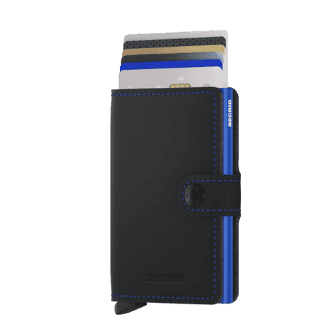 "MINI WALLET MATTE BLACK &amp; BLUE SECRID"