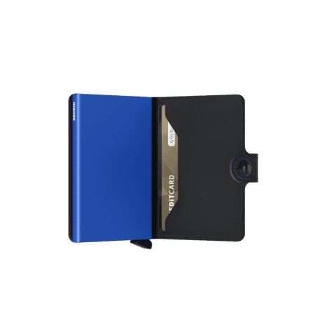 "MINI WALLET MATTE BLACK &amp; BLUE SECRID"