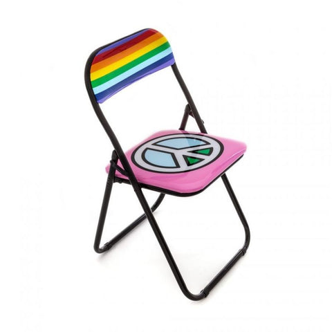 SELETTI PEACE NEUER KLAPPBARER METALL-BLOW-STUHL, STUDIO JOB, 44 CM H.47/80 CM